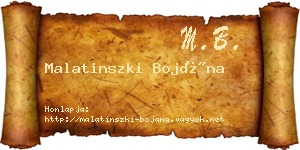 Malatinszki Bojána névjegykártya