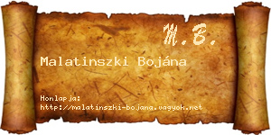 Malatinszki Bojána névjegykártya