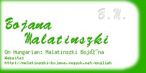 bojana malatinszki business card